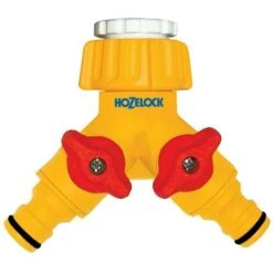 Hozelock 2256 Dual 2 Way Hose Tap Connector Two Hoses One Tap