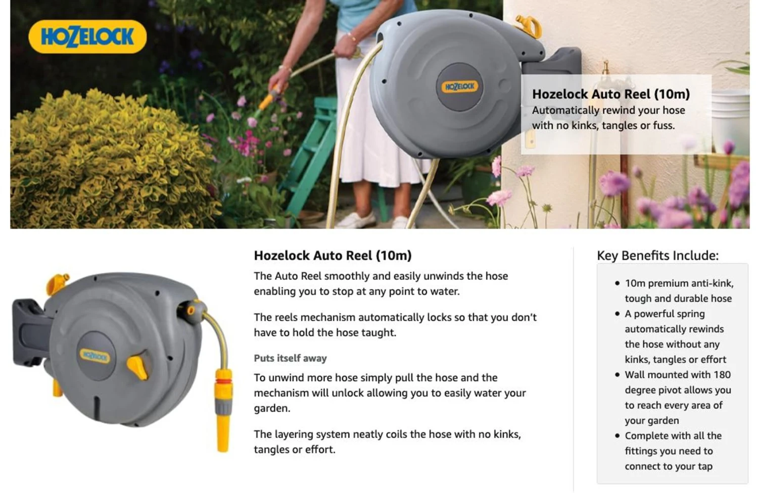 Hozelock Auto Reel 2485 With 10m Hose 5 Hozelock Auto Reel 2485 With 10m Hose - Image 5